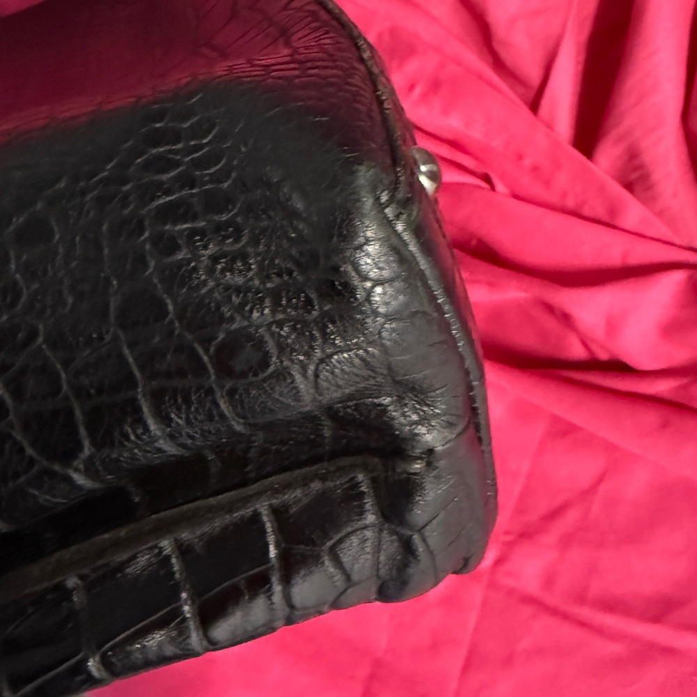 Patricia Nash Black Croc-Embossed Leather Tote - Picture 13 of 14
